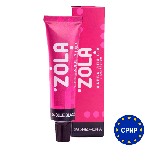Фарба для брів ZOLA з колагеном 06 Синьо-чорна 15 мл.