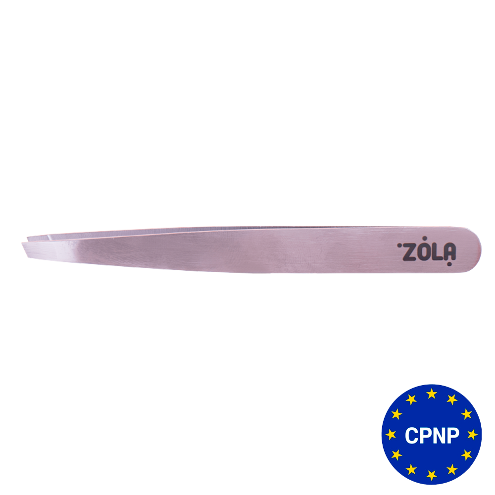 Професійні пінцети для брів ZOLA СРІБЛЯСТІ (скошені)