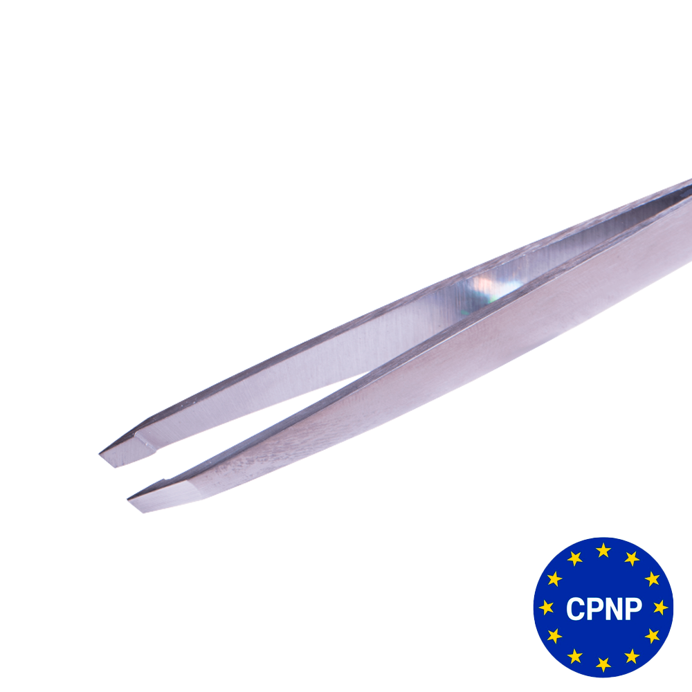 Професійні пінцети для брів ZOLA СРІБЛЯСТІ (скошені)