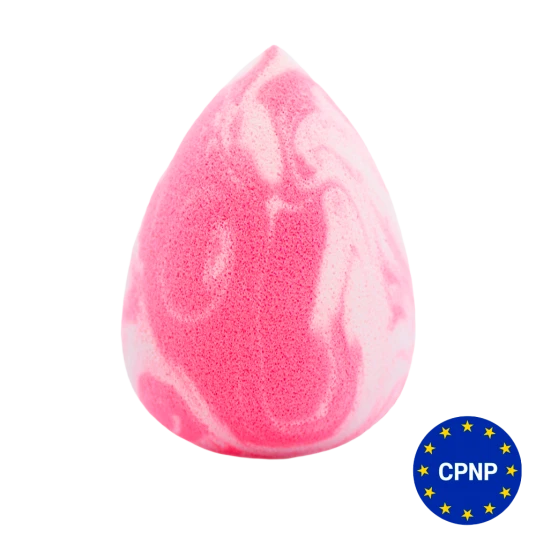 ZOLA Make-up-Schwamm – Ultraweich, Weiß/Rosa, Tropfenform