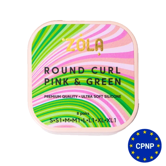 ZOLA Silikonpads für die Wimpernlaminierung Round Curl Pink & Green (S–XL1)